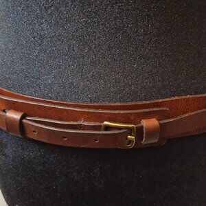 Lands End Brown Leather Waist Belt